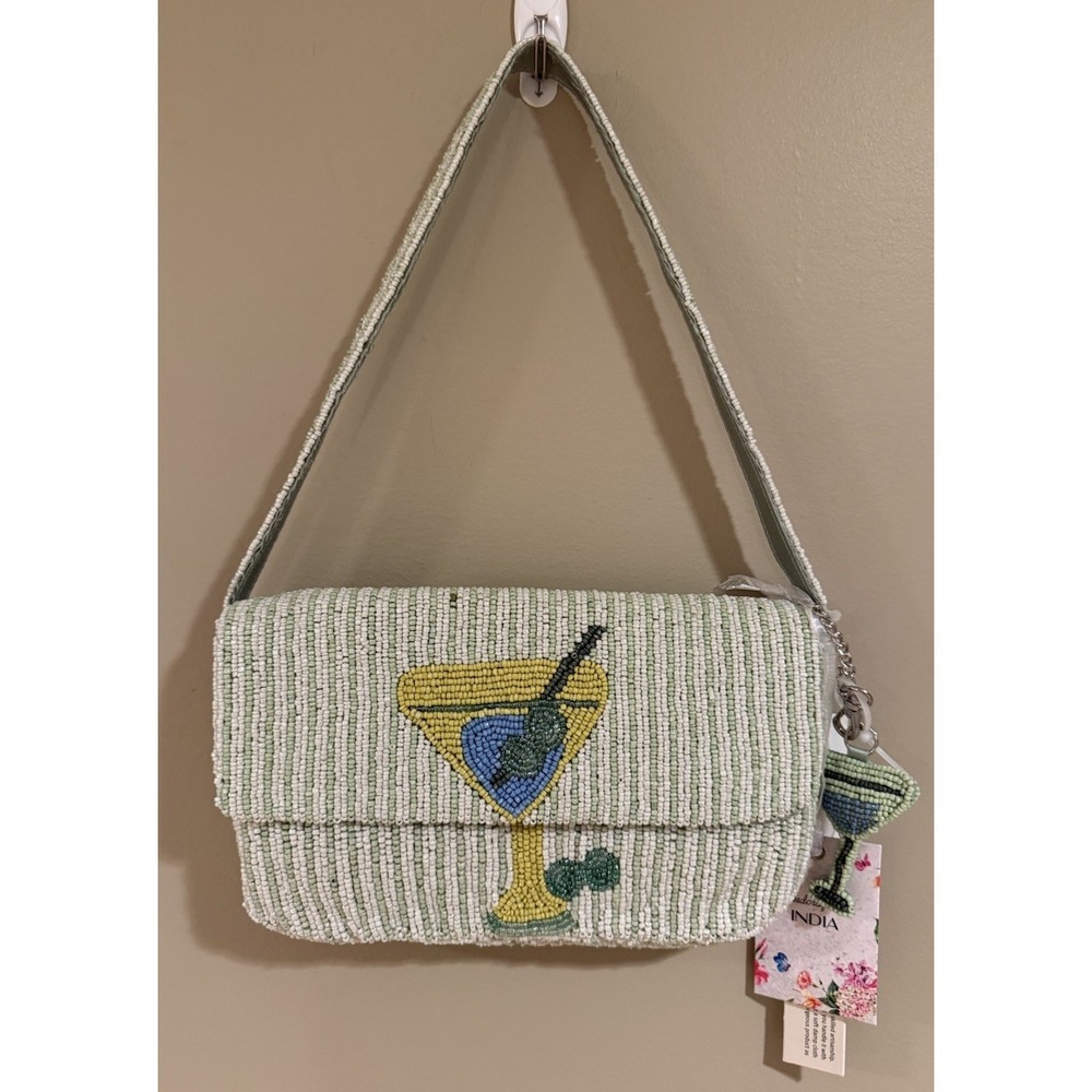 New Release Martini Handcrafted In India Beaded Bag With Matching Bag Charm
